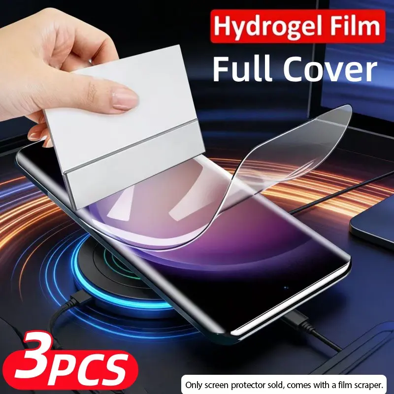 3-Pack High Clarity Durable Water Gel Film for iPhone 17-11, Smooth Touch Hydrogel Screen Protectors, Clear Protective Film for Mobile Devices Accessories