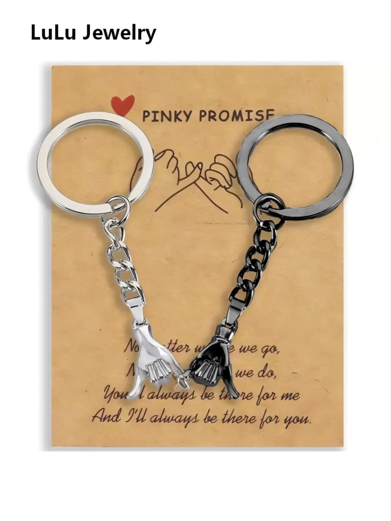 Pinky Promise Matching Keychain Gift Set for Couples, Valentine's Day Gift for Boyfriend Girlfriend, Cute Birthday Present for Friends, Heart Keychain Set, Keychain Kawaii, Aesthetic Keychain, Authentic Keychain