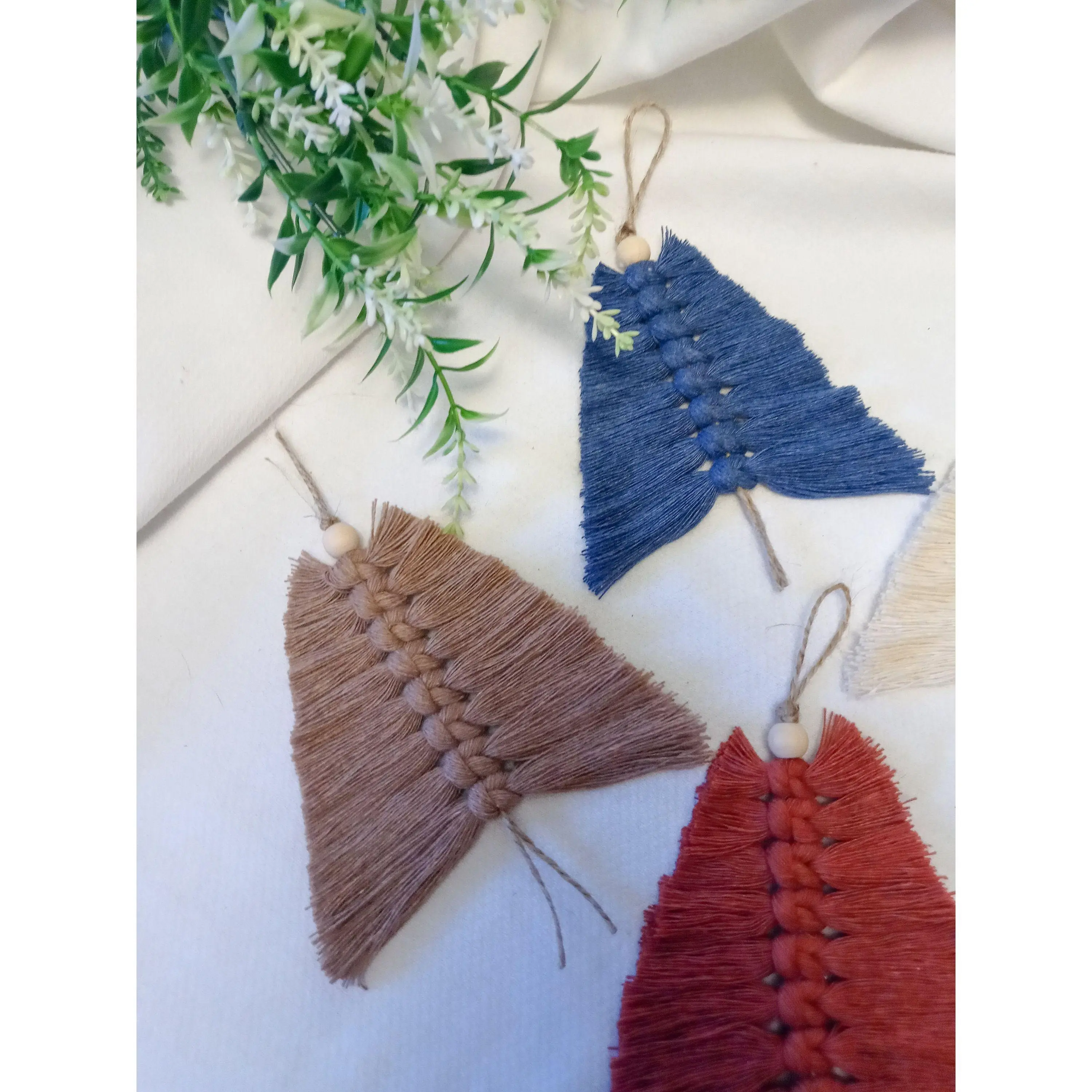 Macrame Christmas Ornaments, Set of 4 Ornaments