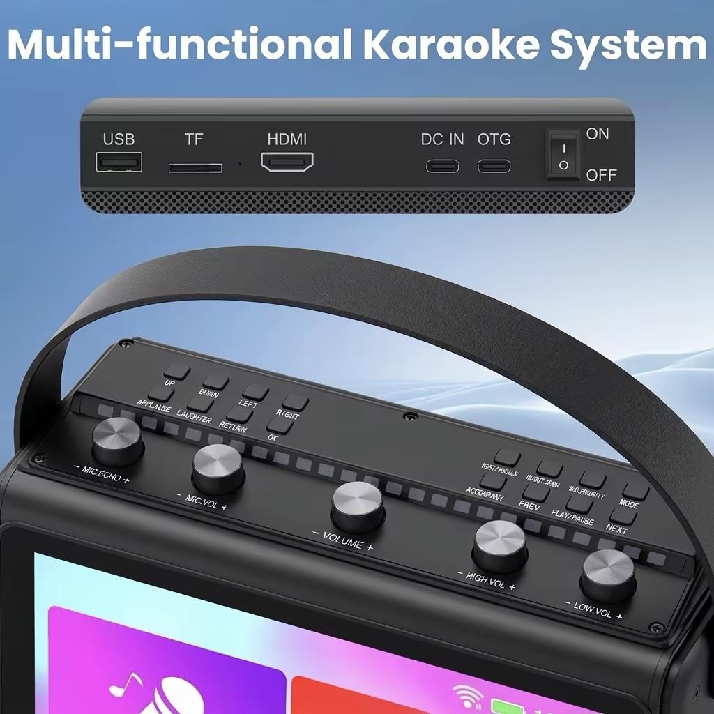 Karaoke Machine for Adults,Built-in 10.1"HD Lyrics Screen, Supports WiFi Bluetooth HDMI USB and TF,Portable Karaoke Player with 2 Wireless Microphones for Home Party Family Gathering Karaoke Machine for Adults,Built-in 10.1"HD Lyrics Screen, Supports WiFi Bluetooth HDMI USB and TF,Portable Karaoke Player with 2 Wireless Microphones for Home Party Family Gathering