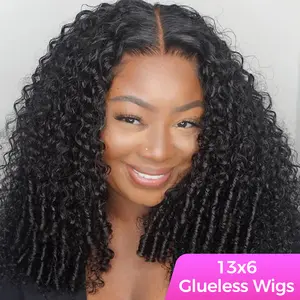 Burmese Curly 13x6 Ear To Ear Lace Front Wear Go Glueless Human Hair Wigs With Drawstring High Quality Water Curly Wig With Spiral Curls At End