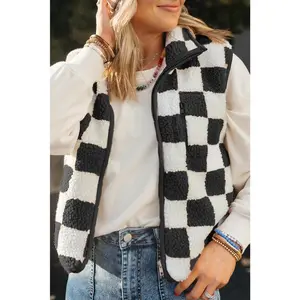 Checkered Sherpa Vest