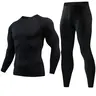 Men's Long Sleeve Compression Base Layer Shirt & Tight Pants Set, High Performance Sports Bra, Moisture-Wicking Fabric, Ideal for Gym Active Lifestyle, Compression Tops, Compression Leg, Compression Sportswear, Activewear, Sports Clothes