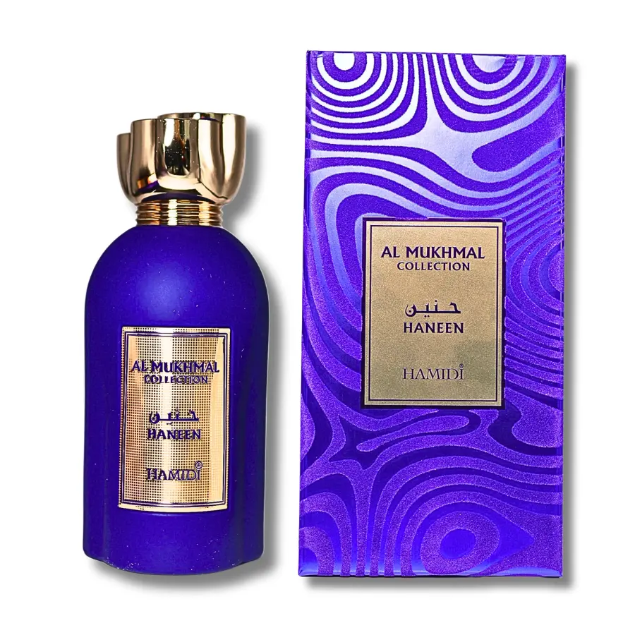 Hamidi Al Mukhmal Haneen Eau de Parfum - 100 ml (3.4 fl oz) Adults' Unisex Long-Lasting Earthy Fragrance with Citrus, Aromatic Woody Scent, Lemon Amber Notes, Single Item, 100 Ml Perfume, All Seasons, Contains Alcohol, Fresh, Linalool, Edp, Liquid, Citrus