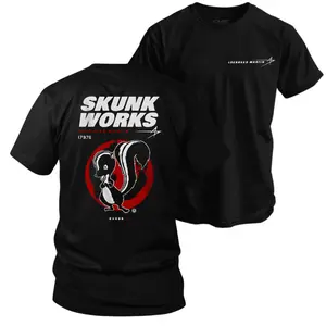 Lockheed Martin Skunk Works T-Shirt Retro Aviation Graphic Tee Aerospace Engineer Shirt Military Aviation Apparel Stealth Aircraft Enthusiast Tactical Casual Gift for Aviators