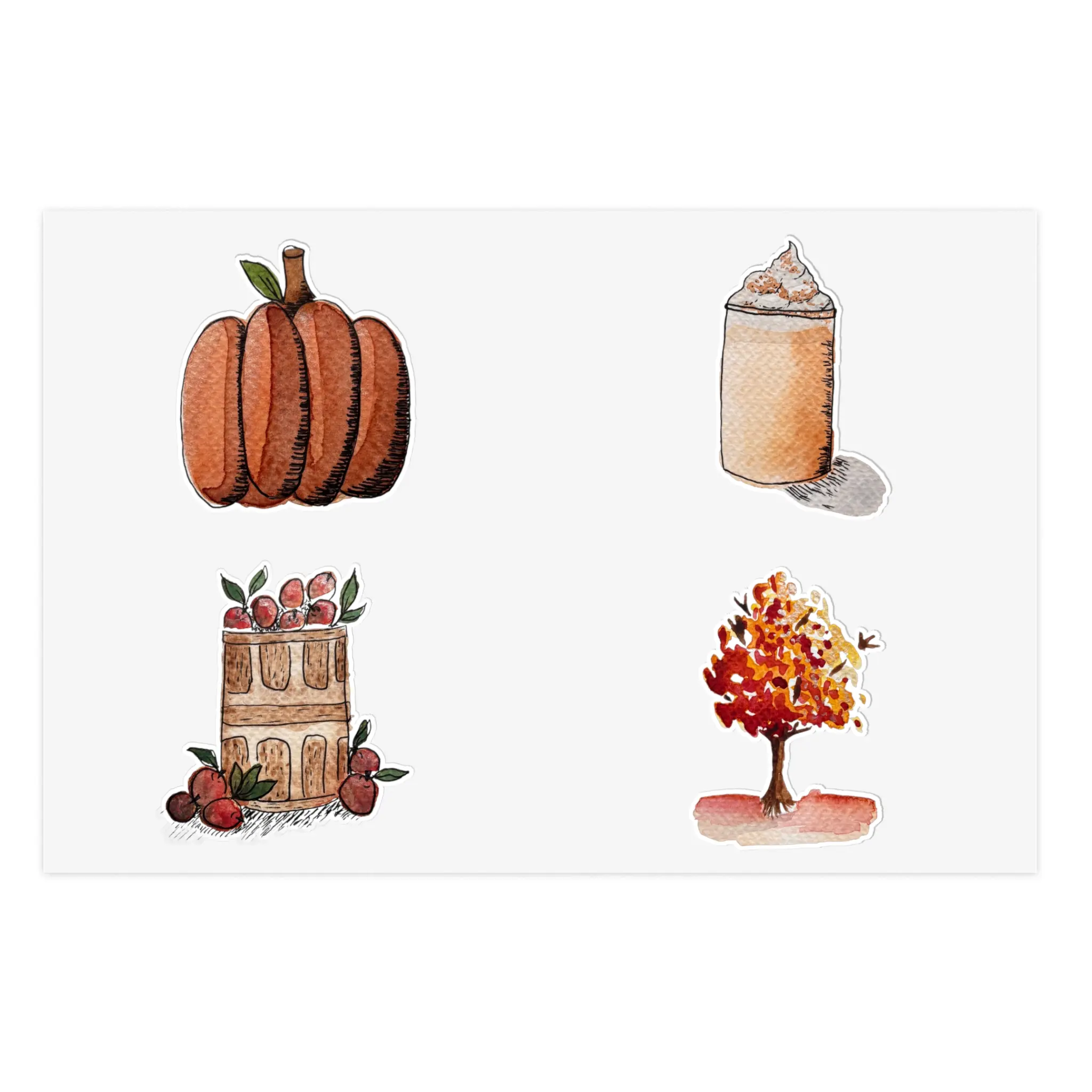 Autumn-Themed Sticker Sheets, Fall Decor, Pumpkin Decor, Ivy Room Decor, Scrapbooking Supplies, Thanksgiving Stationery