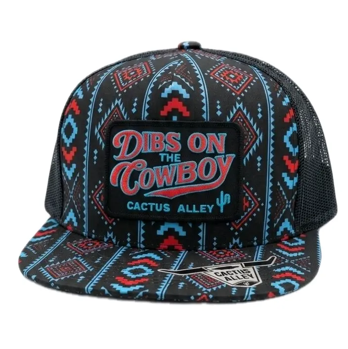 Dibs on the Cowboy Cactus Alley Snapback Hat with Colorful Aztec Pattern and Adjustable Strap