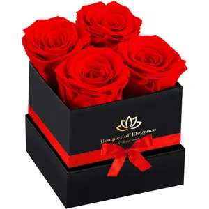 Forever Flowers Roses in A Box,Real Preserved Flowers,Preserved Roses,Preserved Flowers for Delivery,Birthday Gifts for Women/Men/Mom,Flowers for Mothers Day,Valentine's Day Rose Gifts,Red
