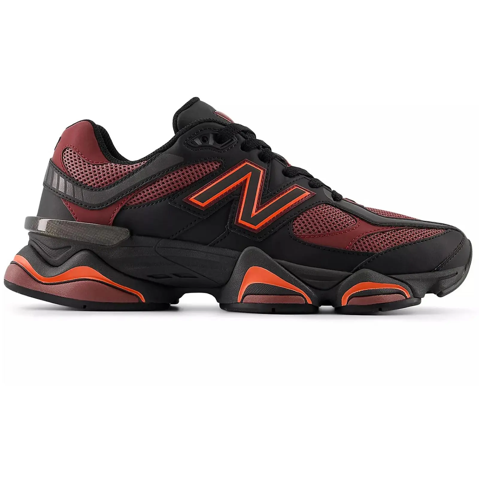 New Balance 9060 Black Washed Burgundy Men's Sneakers Casual Running Shoes Cushioned Athletic Footwear Low Top Lace Up Retro Style Everyday Streetwear Black Burgundy