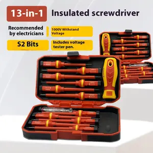 13-Piece Insulated Screwdriver Set High-Voltage Electrical Screwdriver Kit