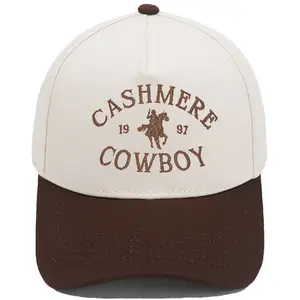 Cashmere Cowboy embroidered trucker hat in multi-color retro baseball cap design