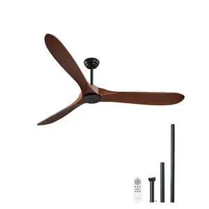 VEVOR 96 In Ceiling Fan without Light, 6-Speed Remote Control, Aluminum 8-Blade, Reversible DC Motor, Modern Low Profile Flush Mount Exterior Fan for Bedroom, Living Room, Patio, Indoor/Outdoor, BlackVEVOR Super Brand Day