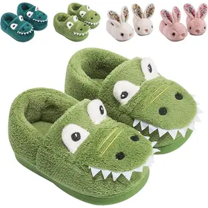BY-FSOK30  Kids Toddler Slippers Boys Girls Dinosaur Bunny House Shoes Non Slip Warm Soft Winter Fuzzy Indoor Slipper