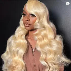 Bling Hair 13x4 13x6 360 HD Transparent 613 Lace Frontal Wig Honey Blonde Color Brazilian Raw Body Wave Lace Front Human Hair Wig for Women