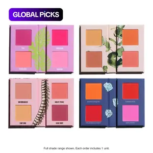[Made by Mitchell] Mini Blush Book – 4 Shades Pressed Blush Palette | Long-Lasting, Buildable & Blendable | Versatile Everyday Cosmetic Makeup #GLOBAL PICKS