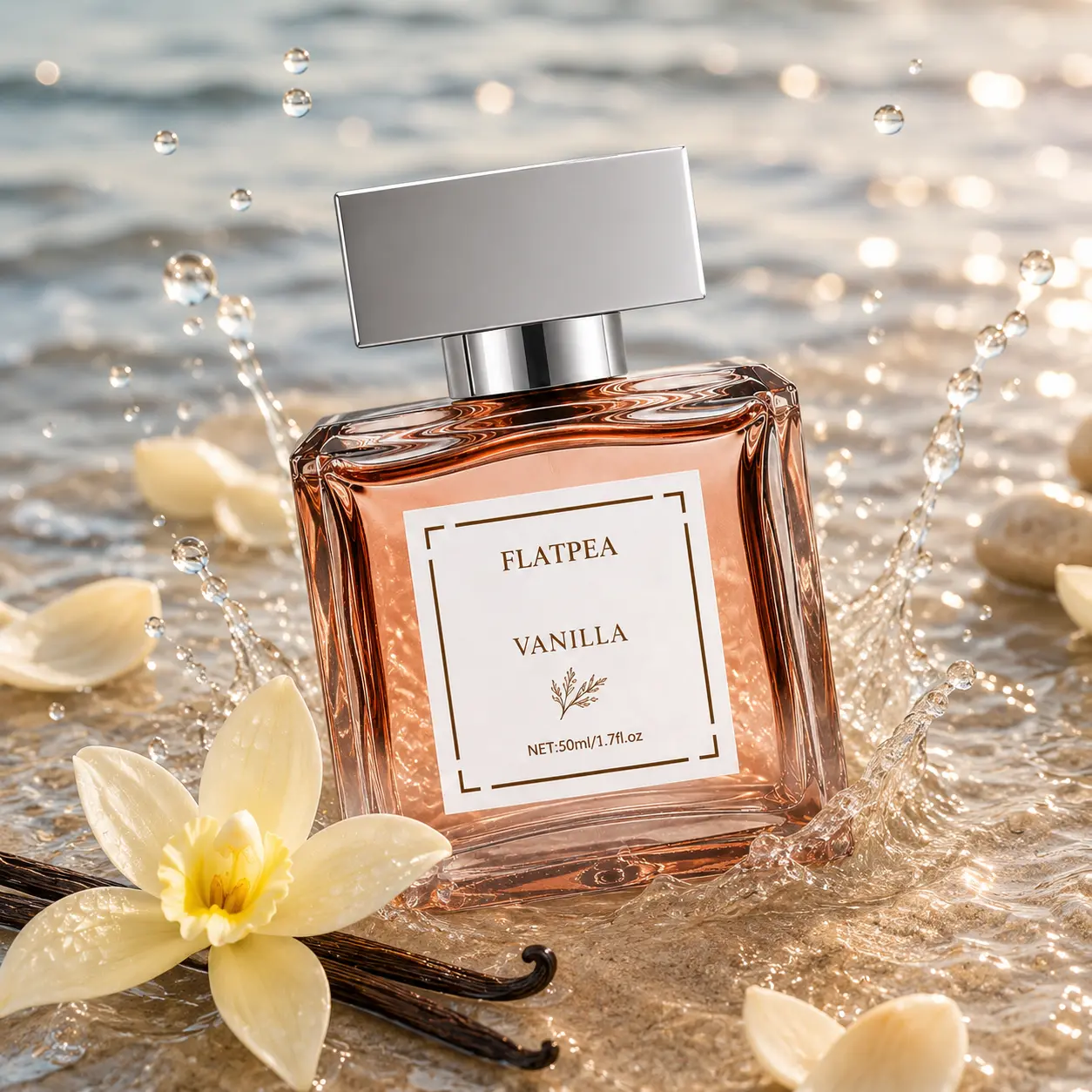 Vanilla Eau de Parfum for Women, Soft Sweet Vanilla Perfume Spray, Daily Wear Fragrance, 50ml, FLATPEA