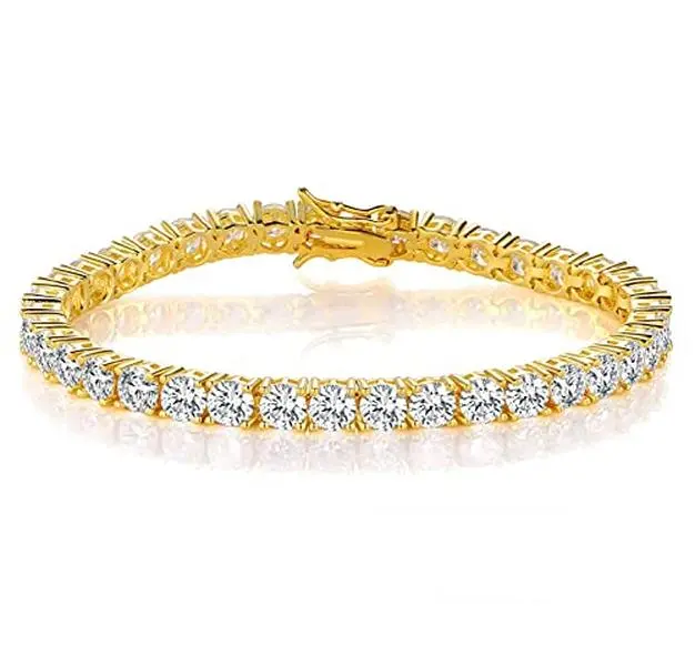 MDFUN 4mm Classic Cubic Zirconia Tennis Bracelet for Men & Women, 6–8.5 Inch Sizes, Perfect Gift for Valentine’s Day, Birthday & Anniversary
