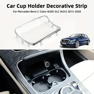 Premium Automatic Center Console Cup Holder for Mercedes GLC & C-Class (W253, W205) – Silver Chrome-Plated Frame205683090