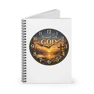 Moments with God Clock Face Notebook | Spiral Ruled Notebook