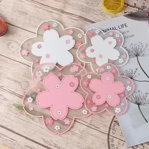 1count Cherry Blossom Heat Insulation Pad Dining Table Mat Kitchen Decorative Placemat Anti-skid Cup pads Non-slip Coaster Kitchen Accessories Coasters Table Mat