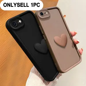 Cute 3D Love Heart Phone Case For IPhone 6 6S 6Plus 7 8 SE2 SE3 7Plus 8Plus X XS XR XS Max 16E SE4 11 12 13 14 15 16 Pro Max Shockproof Protective Casing Candy Cover