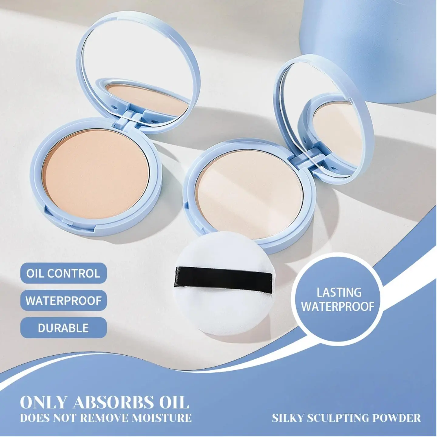 Talc-Free Pressed Setting Powder with 24H Oil Control for a Smooth, Poreless, Shine-Free Finish, Suitable for Acne Prone & Sensitive Skin, Youth, Any, Long Lasting, Contains Neither, All Skin Types, #03 Pure Beige, Face Powder, Cosmetic