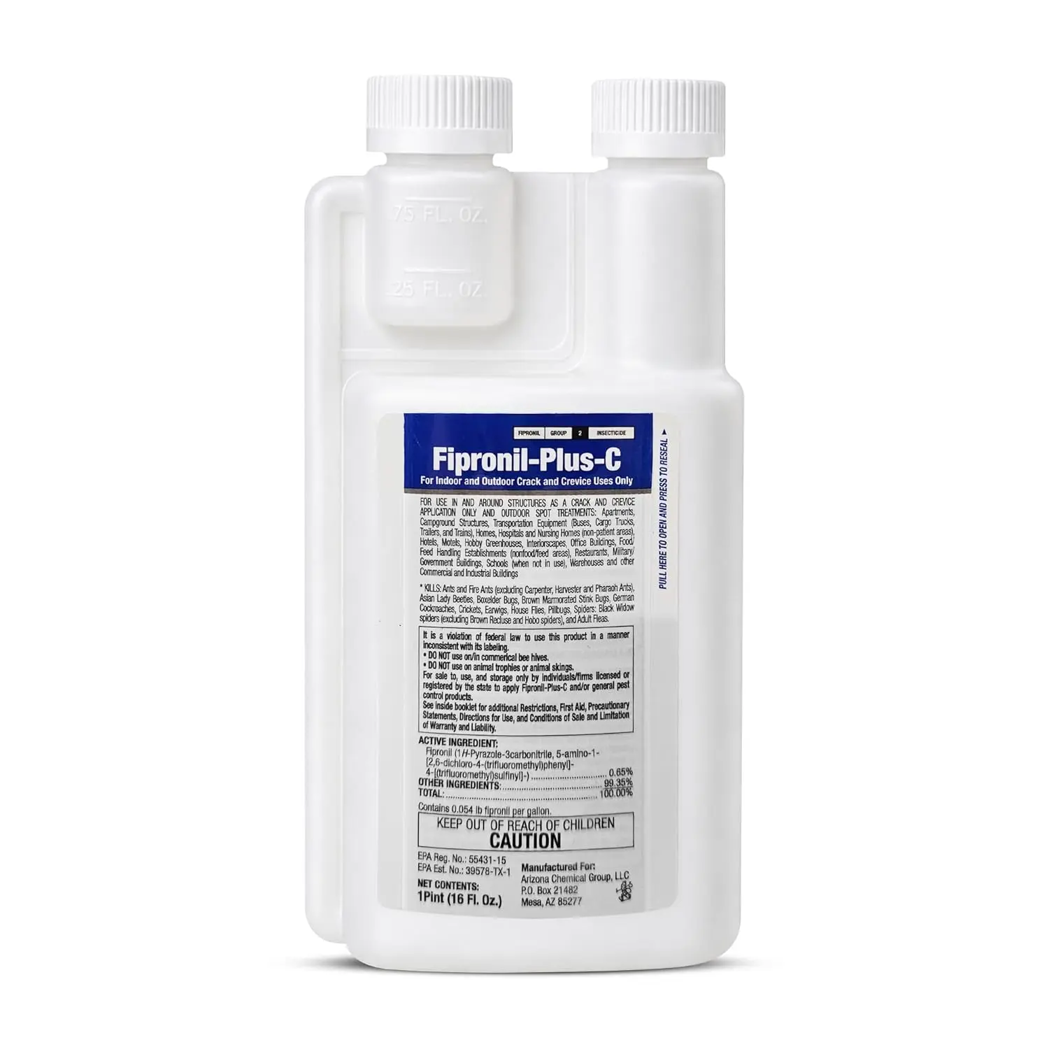 Fipronil Plus C Pest Control Concentrate - DIY Commercial-Strength Roach Killer Indoor Infestation, Easy-Use Ant Spray, Makes 21 Gallons of Fipronil Solution for Homeowners - 16 oz