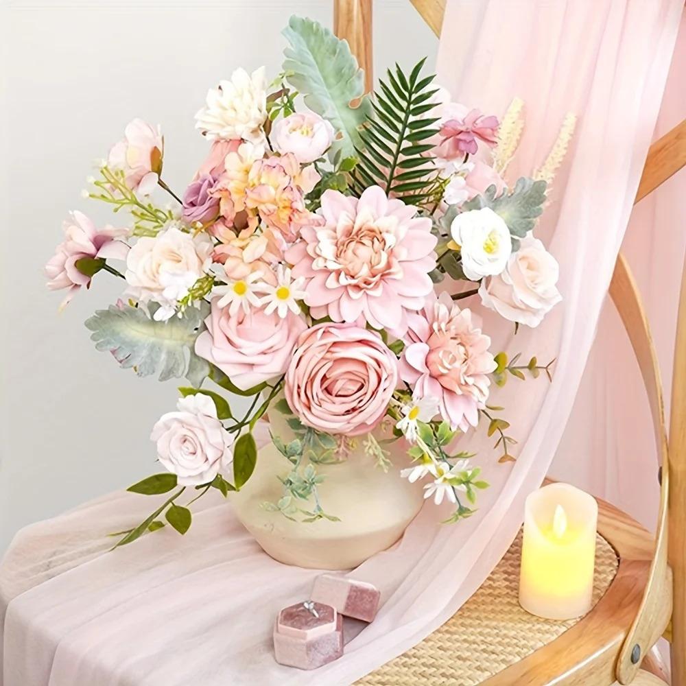 Pink Artificial Flower Box Set Artificial Flower Box Set - Pink Spring DIY Center Cake Decoration, Wedding Bouquets, Boutiques