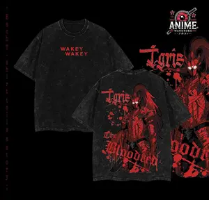 Wakey Wakey Igris The Bloodred T-Shirt - Solo Leveling Hoodies Anime Vintage Acid Wash Cotton Hoodie Anime Streetwear, Solo Leveling Merch, Menswear