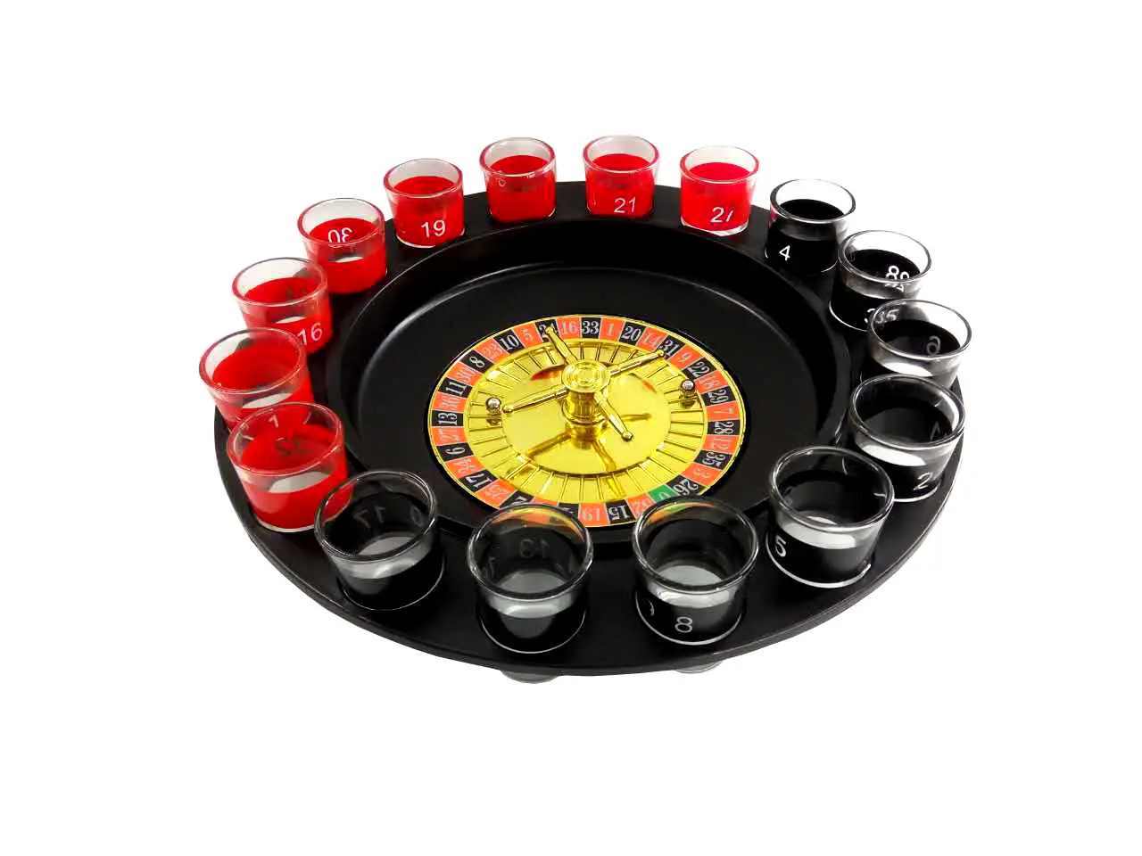 FixtureDisplays® Shot Glass Roulette, Drinking Game Set - (2) Balls & (16) Glasses 16869-NF