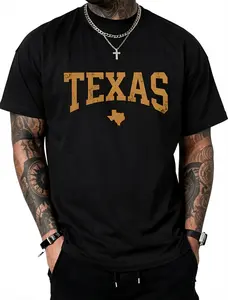 Texas T Shirt Women Men Kids Texas State Map Distressed T-Shirt Pure Cotton Graphic Tees Menswear Top: Gifts for Men & Women