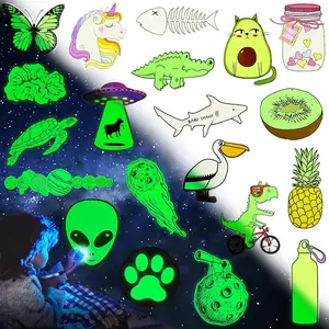 QTL Glow in the Dark Wall Stickers for Kids Glowing Party Supplies Waterproof Vinyl Stickers for Water Bottle Laptop 20Pcs QTSM