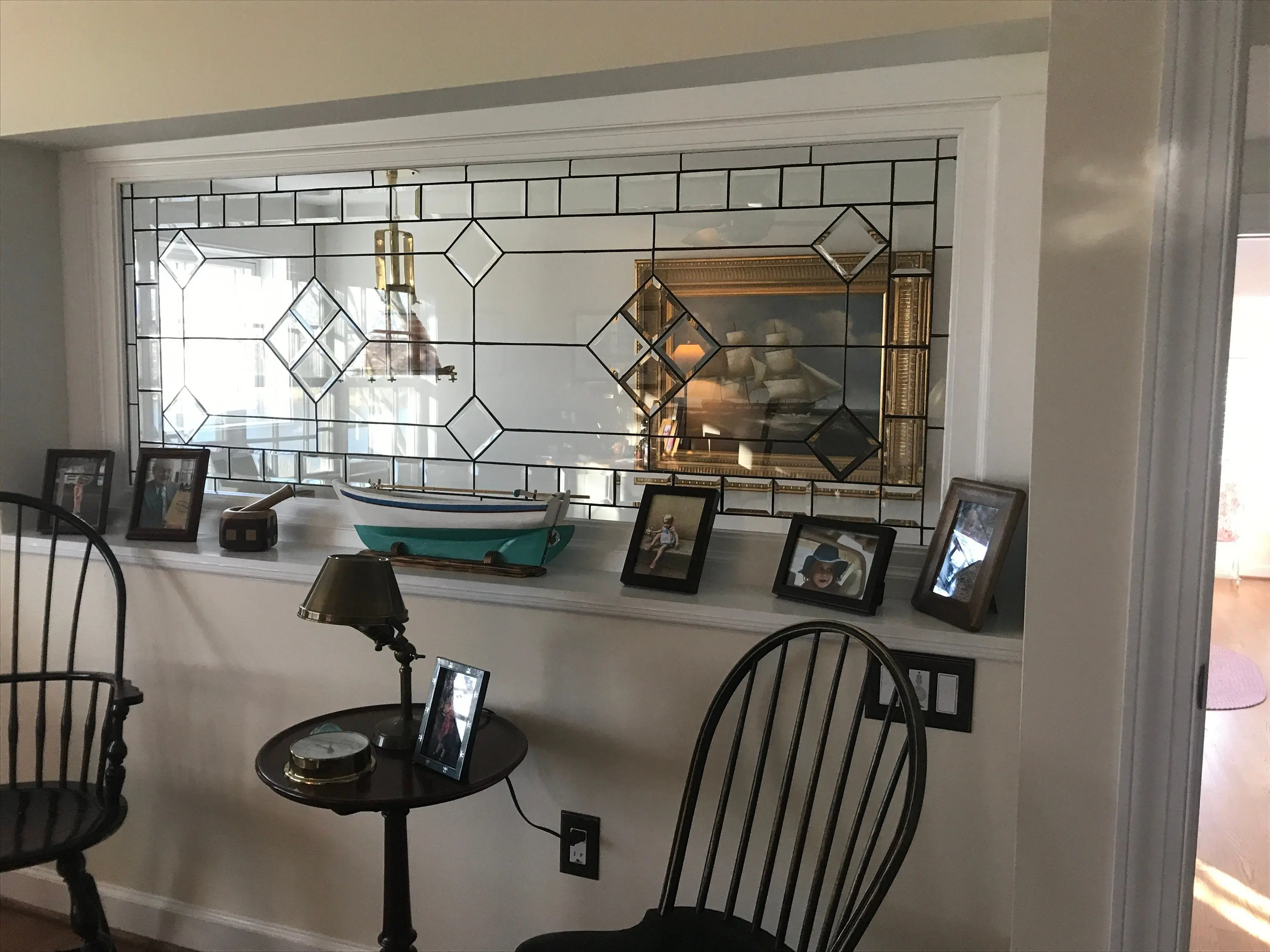 Stained Glass Window - W-331 Simple and Elegant Clear Beveled