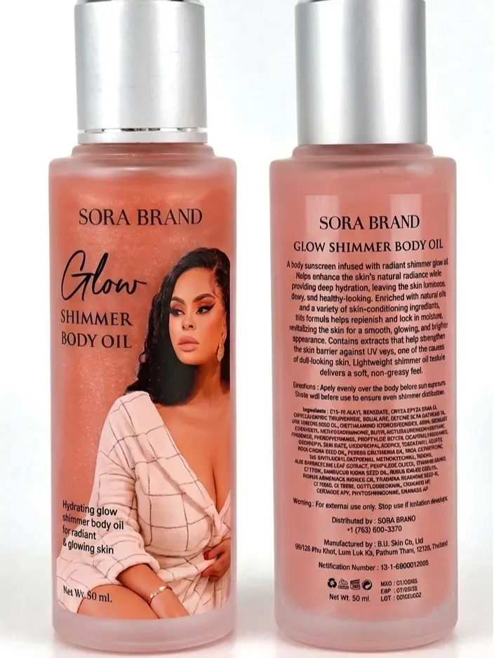Glow and shimmer body oil