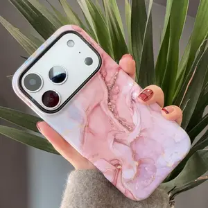 For iPhone 17 16 15 14 13 12 11 Pro Max Phone Case and Samsung Galaxy S26 Ultra S25 Plus S24 S23 FE,marble Print Magnetic Pink For Women Double Layered Protective Cover with MagSafe Compatibility Stylish & Secure Fit.MFL102