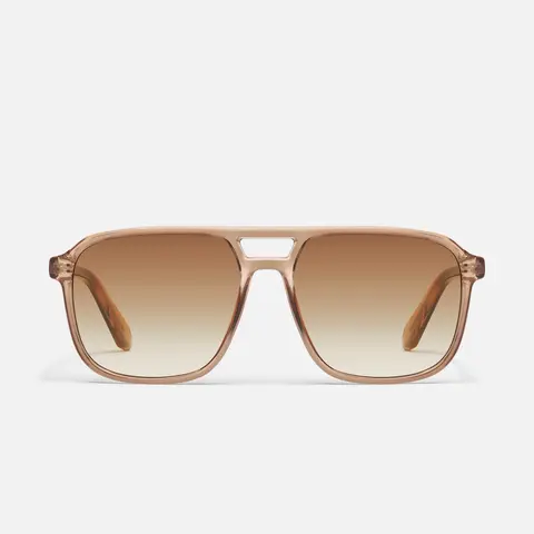 QUAY - ON THE FLY Retro-Inspired Navigator Sunglasses Aviator Shape with Universal Nose Pads & Standard Arms