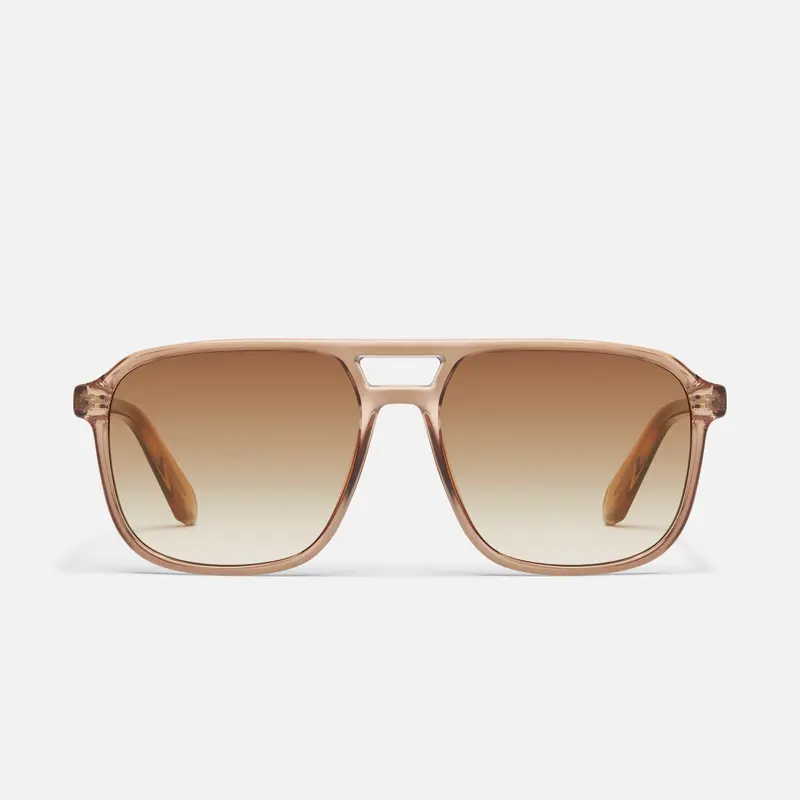 QUAY - ON THE FLY Retro-Inspired Navigator Sunglasses Aviator Shape with Universal Nose Pads & Standard Arms