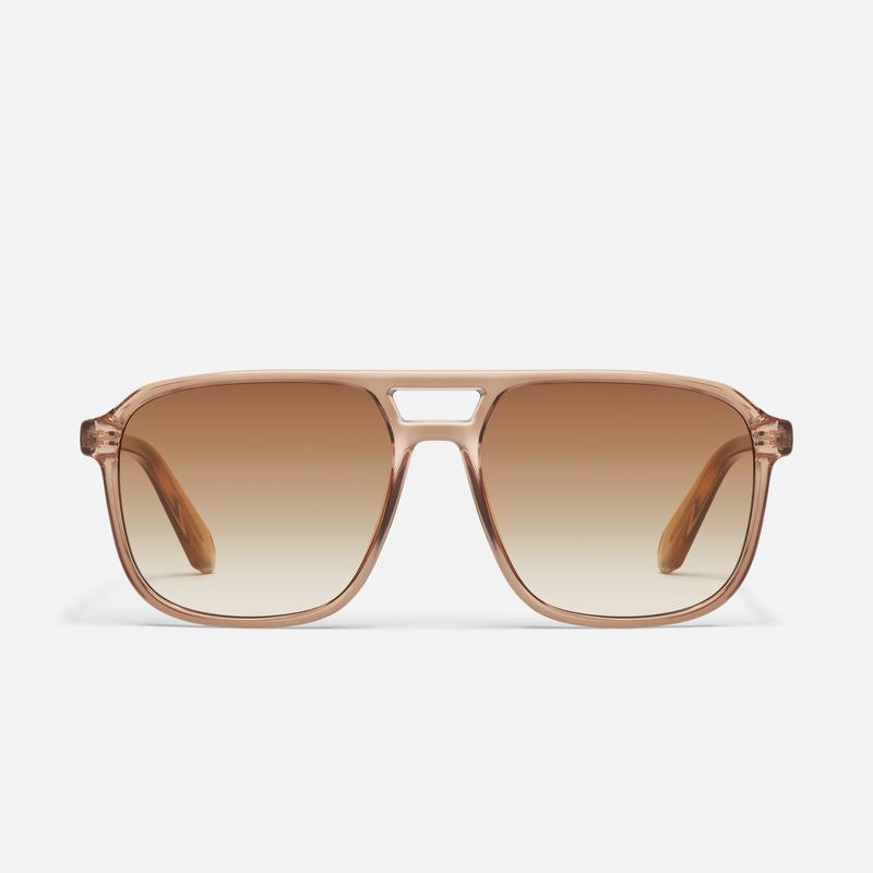 QUAY - ON THE FLY Retro-Inspired Navigator Sunglasses Aviator Shape with Universal Nose Pads & Standard Arms