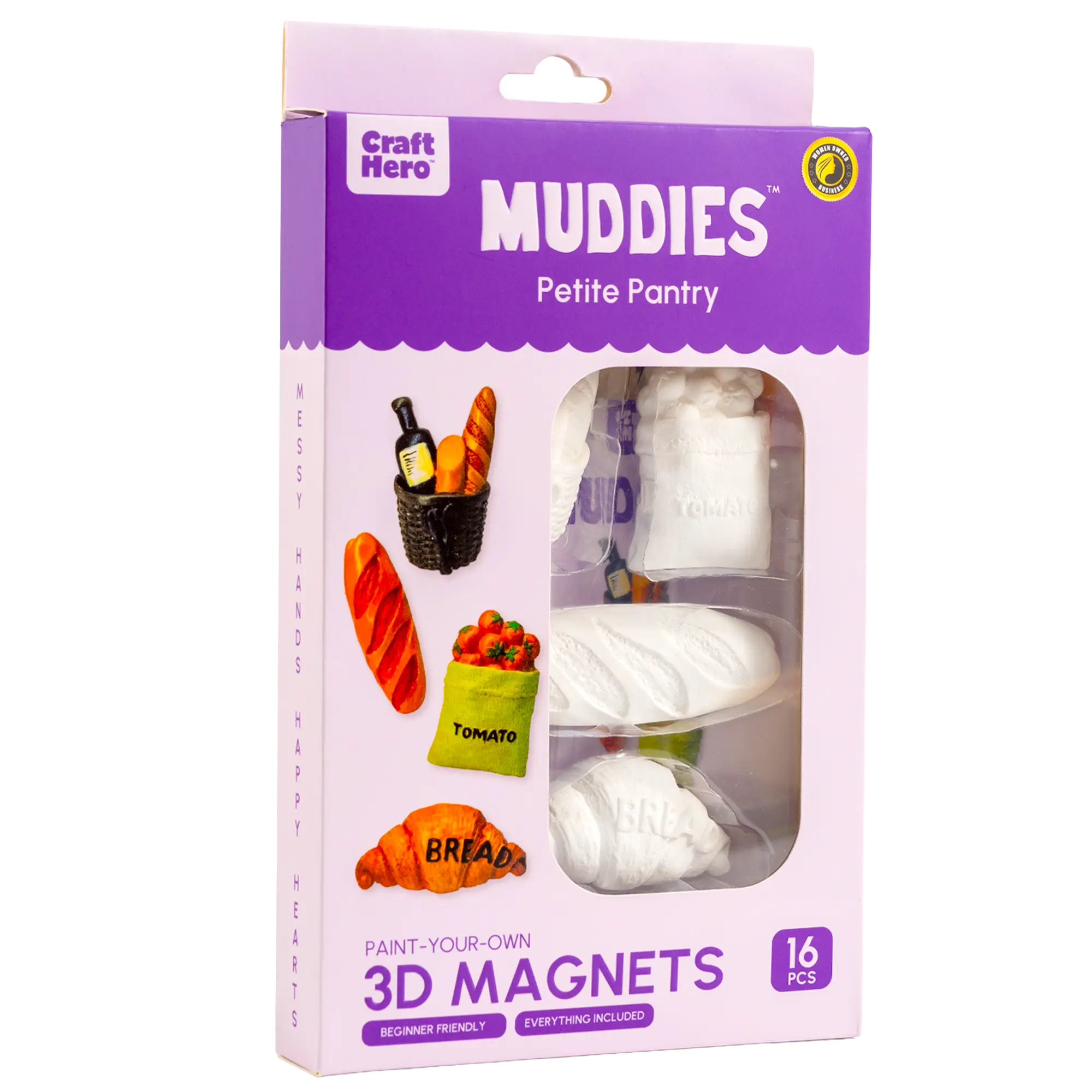 Craft Hero MUDDIES Paint-Your-Own 3D Magnets — Petite Pantry | 16 PCS
