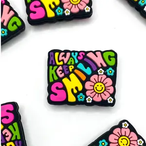 Always Keep Smiling Silicone Focal Beads - Colorful Crafting & Beading Supplies