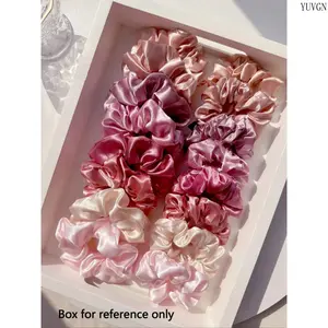 16Pcs Satin Scrunchies Set, Ultra Soft Solid Color Elastic Hair Ties, No Damage Smooth Satin Ponytail Bun Holders, Trendy Daily Casual Hair Accessories for Women Girls Everyday Styling
