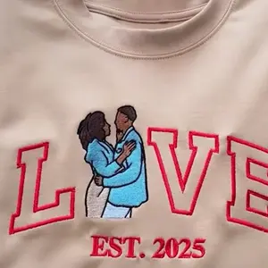 Embroidery photo sweatshirt or hoodie