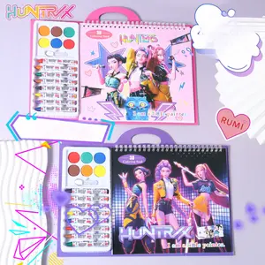 Stress Relief Coloring Book for Adults Kpop Demon Hunters Art Therapy Set with Premium Colored Pencils Creative Fan Gift Idea Birthday Christmas Relaxation