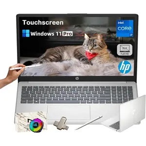 HP 15.6'' Ai Laptop Computer, Intel 13th Core i7-1355U, 15.6'' Touchscreen FHD IPS Display, Windows 11 Pro, Ai Copilot, 16GB RAM, 512GB SSD, 128GB External, Wi-Fi 6, Fast Charge