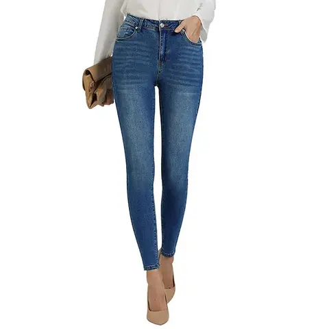 GRAPENT Women's High Waisted Skinny Jeans - Basic Bottom, Tummy Control, Slim Fit, Body-Shaping Stretch, Pocketed, 97% Cotton 3% Spandex, Denim Texture, All Seasons, Casual Denim Trousers, Longer Look, Sohochic Design