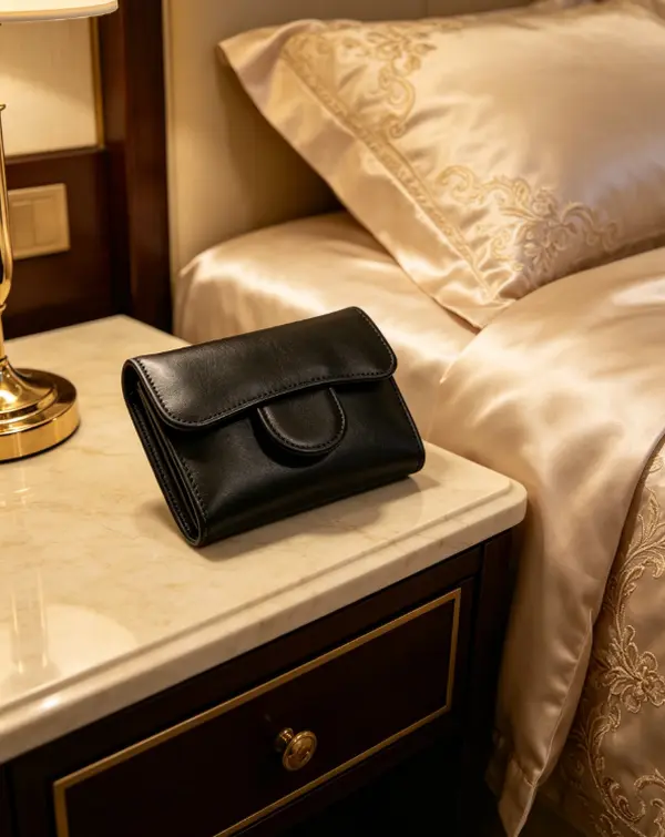 Style Quilted Caviar Wallet, Designer Inspired Trifold Card Holder with Gold Turnlock, Luxury Mini Purse for Daily & Evening
