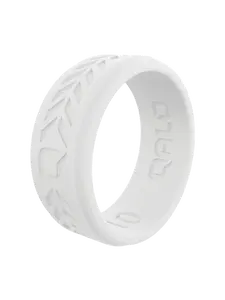 Men's White Chevron Silicone Ring