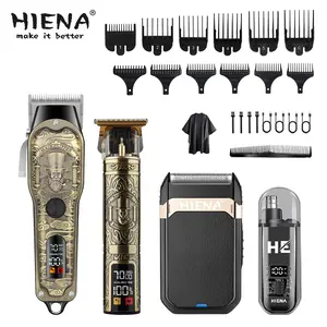 Professional hair clipper set, including rechargeable hair clippers and T-blade trimmers, men's complete hair clipper set, ideal Christmas Eve boxed gifts, suitable for men's essential beauty suits, USB Rechargeable Clipper