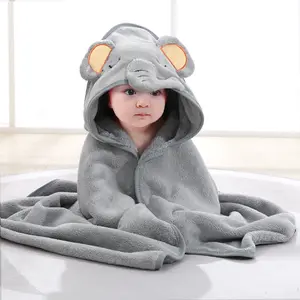 Multifunctional Baby Hooded Towel, High Absorbent Newborn Bathrobe, Cute Cartoon Animal Blanket, Unisex, Shower Towels, 31.5x31.5 Inches