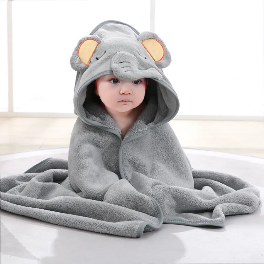 Multifunctional Baby Hooded Towel, High Absorbent Newborn Bathrobe, Cute Cartoon Animal Blanket, Unisex, Toddler Bath Towel, Shower Towels, Hooded Bath Towels For Babies, 31.5x31.5 Inches
